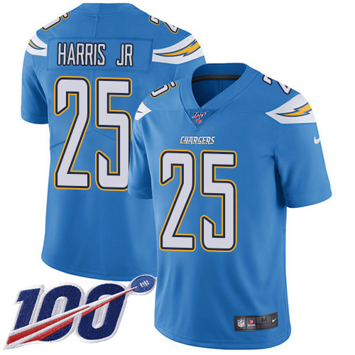 Nike Chargers #25 Chris Harris Jr Electric Blue Alternate Men's Stitched NFL 100th Season Vapor Untouchable Limited Jersey Nike Chargers #25 Chris Harris Jr Electric Blue Alternate Men's Stitched NFL 100th Season Vapor Untouchable Limited Jersey