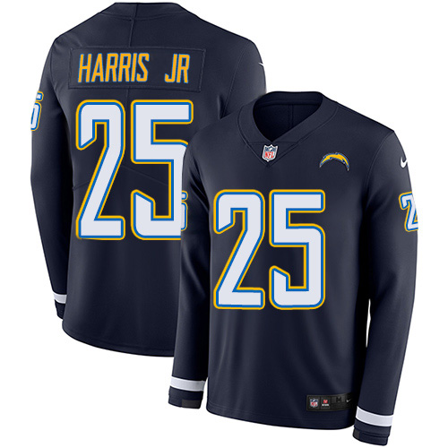 Nike Chargers #25 Chris Harris Jr Navy Blue Team Color Men's Stitched NFL Limited Therma Long Sleeve Jersey Nike Chargers #25 Chris Harris Jr Navy Blue Team Color Men's Stitched NFL Limited Therma Long Sleeve Jersey