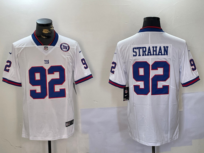 Nike Giants #92 Michael Strahan White Men's Stitched NFL Limited Rush Jersey Nike Giants #92 Michael Strahan White Men's Stitched NFL Limited Rush Jersey