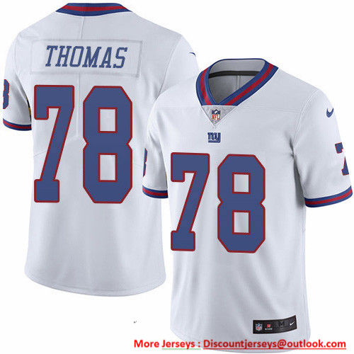 Nike Giants #78 Andrew Thomas White Men's Stitched NFL Limited Rush Jersey