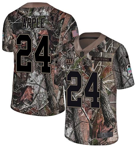 Nike Giants #24 Eli Apple Camo Men's Stitched NFL Limited Rush Realtree Jersey