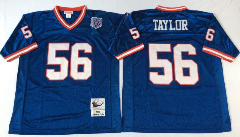Mitchell&Ness giants #56 Lawrence Taylor blue Throwback Stitched NFL Jerseys