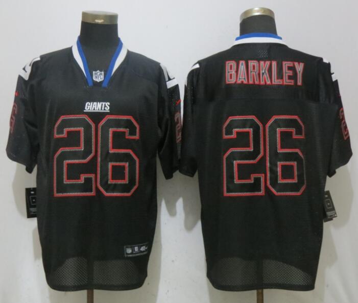 Nike Giants #26 Saquon Barkley Black Lights Out Elite Jersey Nike Giants #26 Saquon Barkley Black Lights Out Elite Jersey