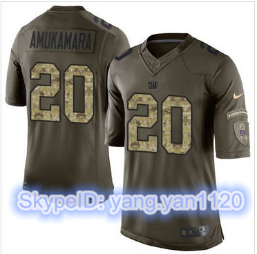 Nike New York Giants #20 Prince Amukamara Green Men's Stitched NFL Limited Salute to Service Jersey