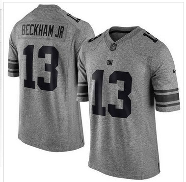 Nike New York Giants #13 Odell Beckham Jr Gray Men''s Stitched NFL Limited Gridiron Gray Jersey