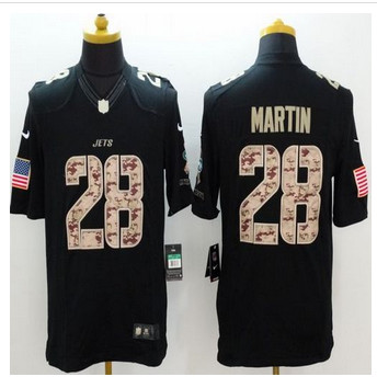 New New York Jets #28 Curtis Martin Black Men''s Stitched NFL Limited Salute to Service Jersey