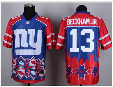 NEW New York Giants #13 Odell Beckham Jr Blue NFL Elite Noble Fashion Jersey