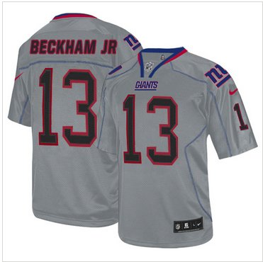 NEW New York Giants #13 Odell Beckham Jr Lights Out Grey Elite NFL Jersey