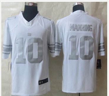 NEW New York Giants #10 Eli Manning White NFL Limited Platinum Jersey