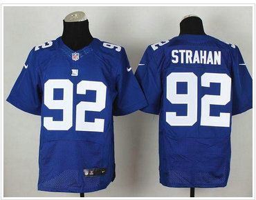 New York Giants #92 Michael Strahan Royal Blue Team Color NFL Elite Jersey