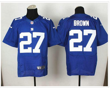 New York Giants #27 Stevie Brown Royal Blue Team Color NFL Elite Jersey