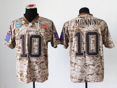 NEW New York Giants #10 Eli Manning Camo NFL Elite USMC Jersey(USA)