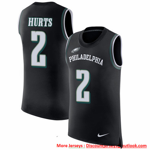 Nike Eagles #2 Jalen Hurts Black Alternate Men's Stitched NFL Limited Rush Tank Top Jersey