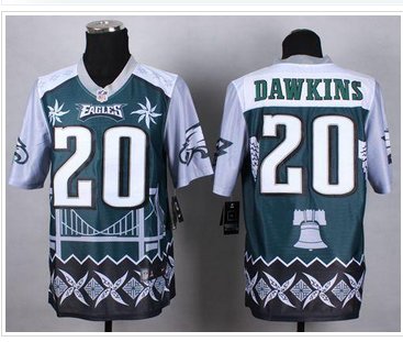 New Philadelphia Eagles #20 Brian Dawkins Midnight Green NFL Elite Noble Fashion Jersey
