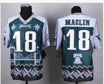 New Philadelphia Eagles #18 Jeremy Maclin Midnight Green NFL Elite Noble Fashion Jersey