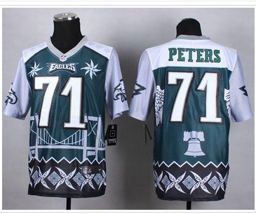 New Philadelphia Eagles #71 Jason Peters Midnight Green NFL Elite Noble Fashion Jersey