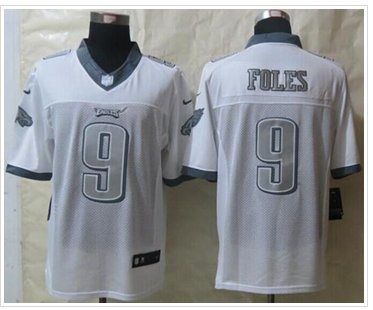 New Philadelphia Eagles #9 Nick Foles White NFL Limited Platinum Jersey