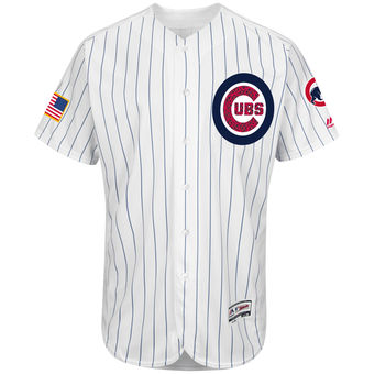 Chicago Cubs Majestic Fashion Stars & Stripes FlexBase Jersey - White