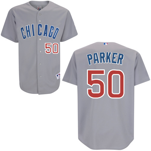 Chicago Cubs 50# Parker Grey Authentic Personalized Road Jersey