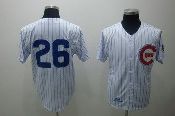 Chicago Cubs 26 Billy williams WHITE blue strip mitchell and ness Jersey