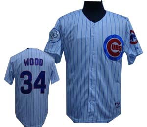Chicago Cubs 34 white wood 3 patch Stitched MLB Jersey