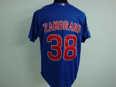 Chicago Cubs 38 blue Zambrono throwback jerseys