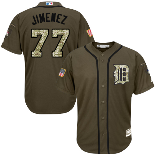 Tigers #77 Joe Jimenez Green Salute to Service Stitched Baseball Jersey
