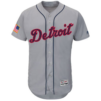Detroit Tigers Majestic Fashion Stars & Stripes FlexBase Jersey - Gray