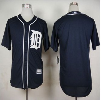 Detroit Tigers Blank Navy Blue Cool Base Stitched Baseball Jersey