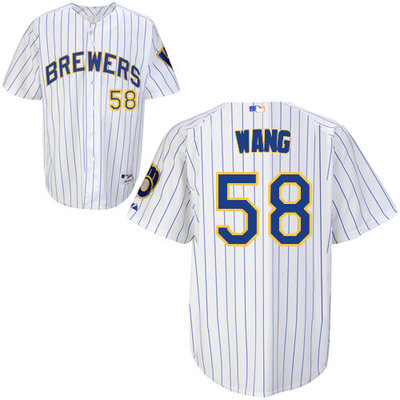 Milwaukee Brewers #58Wei-Chung Wang Authentic Personalized Alternate Home White Jersey Milwaukee Brewers #58Wei-Chung Wang Authentic Personalized Alternate Home White Jersey