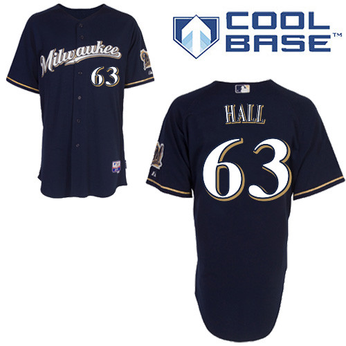 Milwaukee #63 Hall Brewers Authentic Personalized Alternate Road Blue Jersey