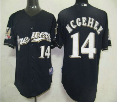 MLB Jerseys Milwaukee Brewers 14 Mceghee Dark Blue