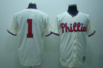 Philadelphia Phillies 1 Richie ASHBURN Cream jerseys Mitchell and ness