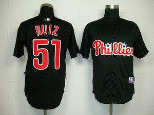 Philadelphia Phillies Carlos 51 Ruiz black Jersey