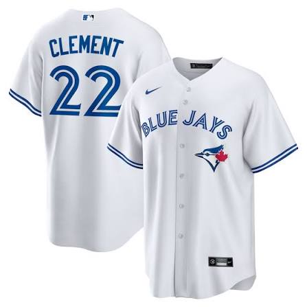 Men Toronto Blue Jays #22 Ernie Clement White MLB Cool base Jersey