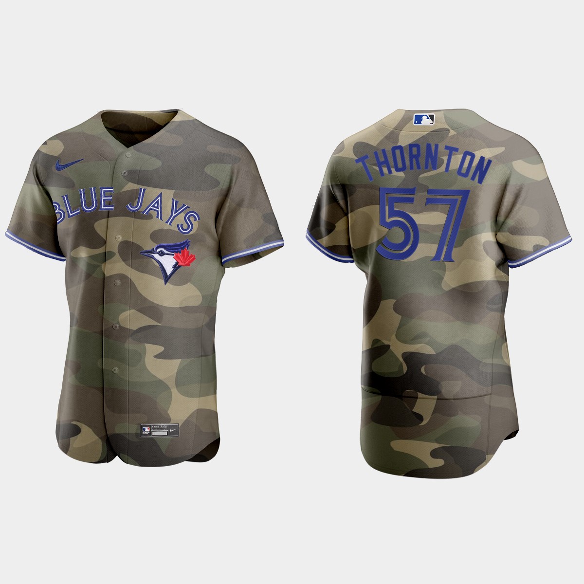 Toronto Blue Jays #57 Trent Thornton Men's Nike 2021 Armed Forces Day Authentic MLB Jersey -Camo Toronto Blue Jays #57 Trent Thornton Men's Nike 2021 Armed Forces Day Authentic MLB Jersey -Camo