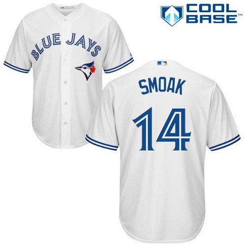 Blue Jays #14 Justin Smoak White New Cool Base Stitched Baseball Jersey Blue Jays #14 Justin Smoak White New Cool Base Stitched Baseball Jersey