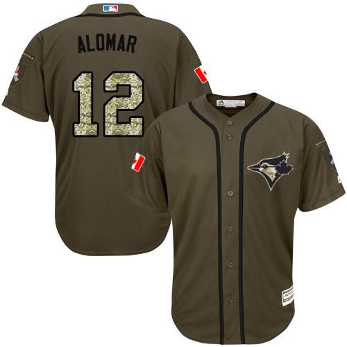 Blue Jays #12 Roberto Alomar Green Salute to Service Stitched MLB Jersey Blue Jays #12 Roberto Alomar Green Salute to Service Stitched MLB Jersey