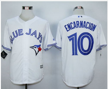 Toronto Blue Jays #10 Edwin Encarnacion White New Cool Base Stitched MLB Jersey