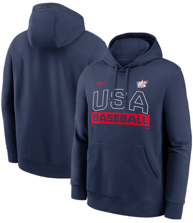 Men's USA Baseball Navy 2026 World Baseball Classic Club Hoodie Men's USA Baseball Navy 2026 World Baseball Classic Club Hoodie