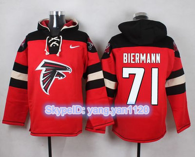Nike Falcons #71 Kroy Biermann Red Player Pullover NFL Hoodie