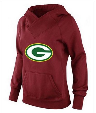 Women's Green Bay Packers Logo Pullover Hoodie Red