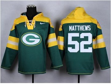 NEW Packers #52 Clay Matthews Green Player Pullover NFL Hoodie