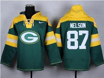 NEW Packers #87 Jordy Nelson Green Player Pullover NFL Hoodie