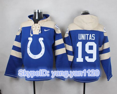 Nike Colts #19 Johnny Unitas Royal Blue Player Pullover NFL Hoodie Nike Colts #19 Johnny Unitas Royal Blue Player Pullover NFL Hoodie