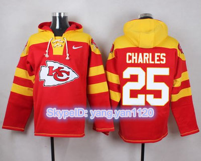 Nike Chiefs #25 Jamaal Charles Red Player Pullover NFL Hoodie