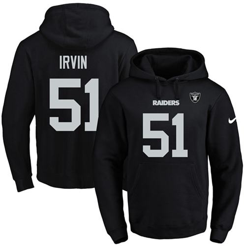 Nike Raiders #51 Bruce Irvin Black Name & Number Pullover NFL Hoodie Nike Raiders #51 Bruce Irvin Black Name & Number Pullover NFL Hoodie