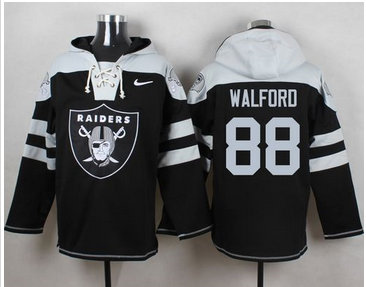 Nike Oakland Raiders #88 Clive Walford Black Player Pullover NFL Hoodie Nike Oakland Raiders #88 Clive Walford Black Player Pullover NFL Hoodie