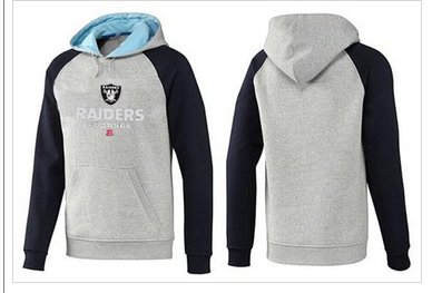 Oakland Raiders Heart & Soul Pullover Hoodie Grey & Blue