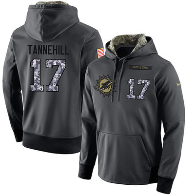 NFL Men's Nike Miami Dolphins #17 Ryan Tannehill Stitched Black Anthracite Salute to Service Player Performance Hoodie NFL Men's Nike Miami Dolphins #17 Ryan Tannehill Stitched Black Anthracite Salute to Service Player Performance Hoodie